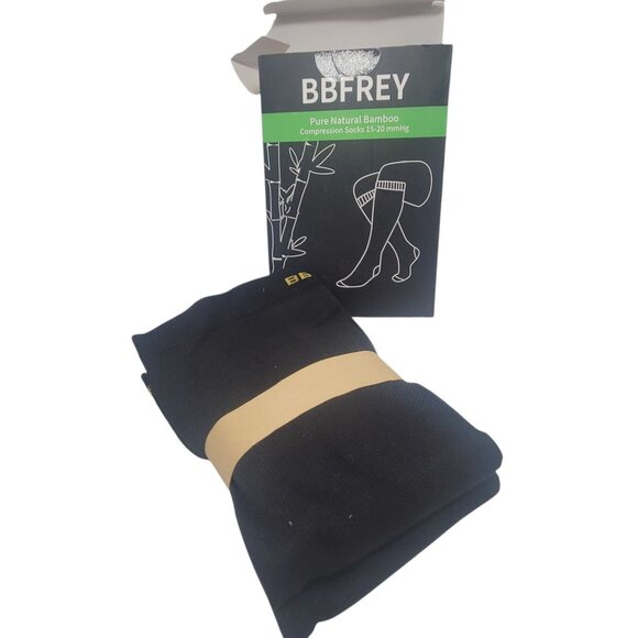 BBFrey Natural Bamboo Compression Socks 15-20 mmHg 6 Pairs Plastic-Free Hypoall - Picture 7 of 9